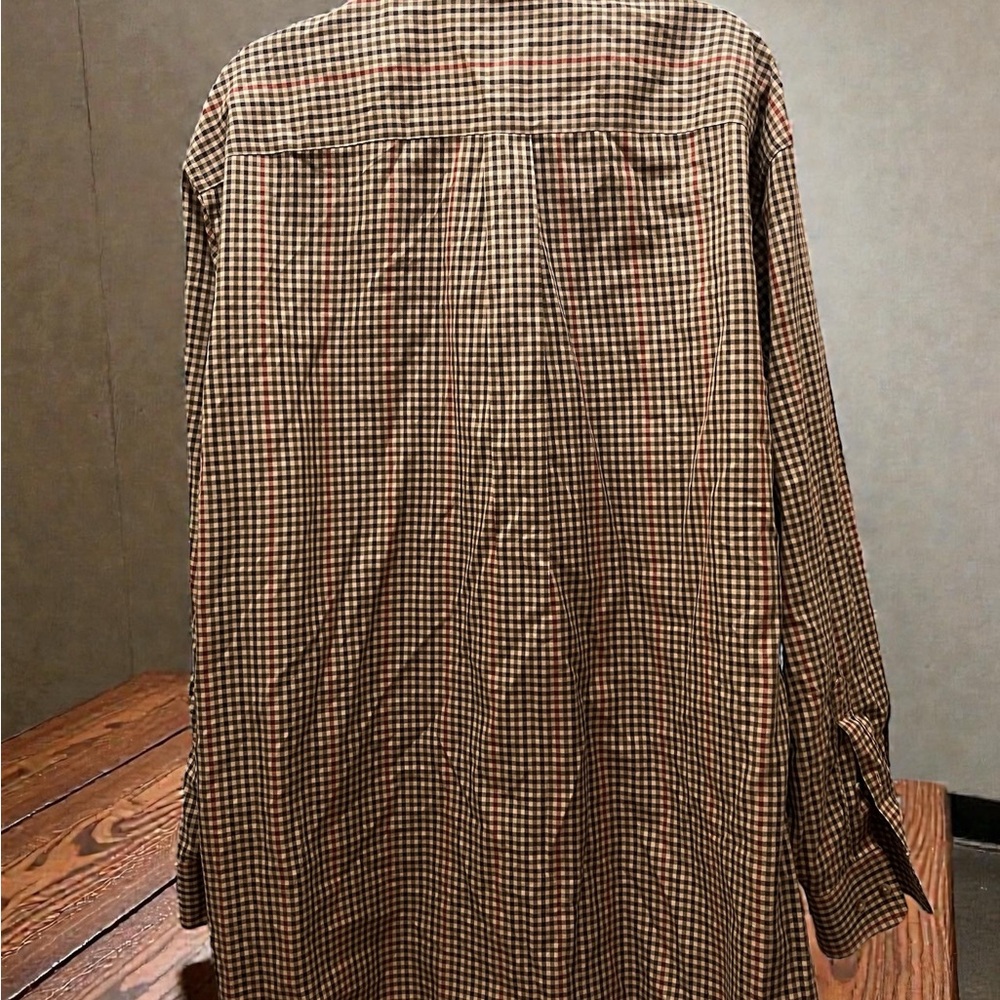 🥂Jos. A. Bank Tan and Black Checkered Shirt🥂 - Picture 4 of 4